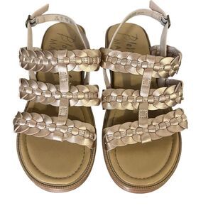 Blowfish Malibu Awluv Sandals size 8.5M Rose Gold Metallic Flat Strappy Shoes